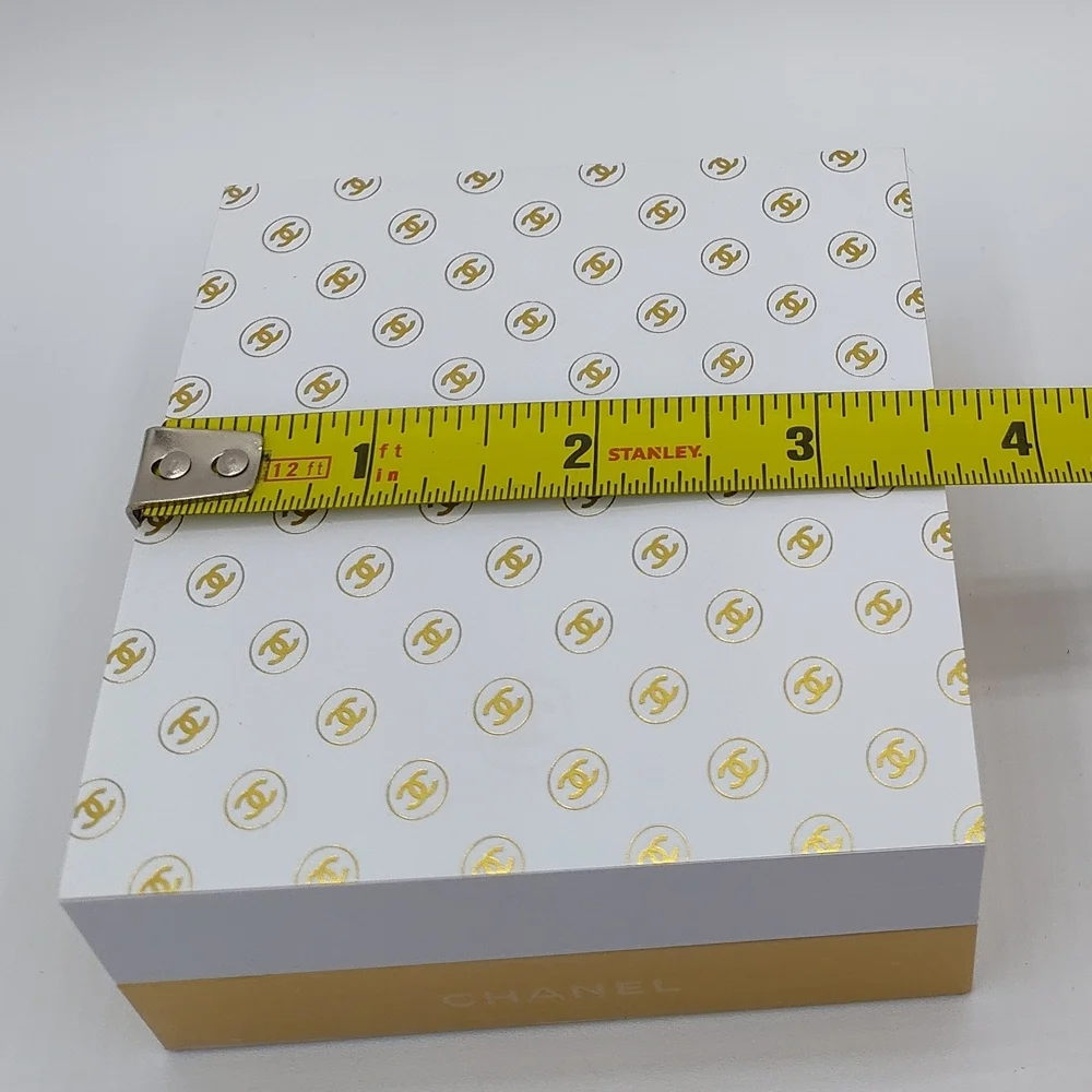 CHANEL Boutique Sticky Note Block Heavy Gold Base Luxury Desk Paper NIB